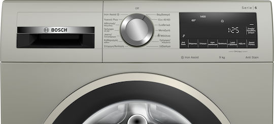 Bosch Πλυντήριο Ρούχων 9kg 1400 Στροφών Iron Assist Γκρι WGG244ZXGR