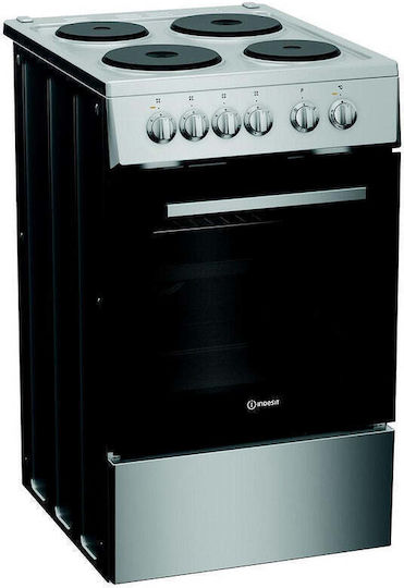 Indesit Κουζίνα 55lt με Εμαγιέ Εστίες Π50εκ. Inox