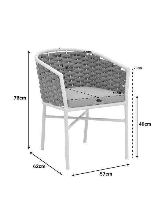 Outdoor Dining Set Dagyn 7 Pieces Pakketo with Pillows