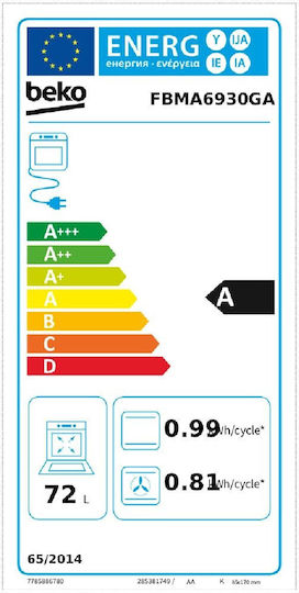 Beko Aragaz 72lt Cu Plite Inductive Lățime 60cm Neagră