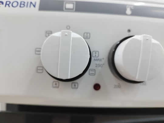 Robin Κουζίνα 60lt με Εμαγιέ Εστίες Π60εκ. Λευκή