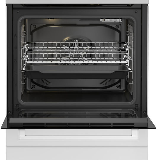 Beko Κουζίνα 65lt με Εστίες Φυσικού Αερίου & Ρεύματος Π60εκ. Λευκή