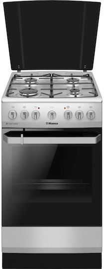 Hansa Aragaz 65lt cu Plite pe Gaz Natural & Electricitate L50cm. Gri