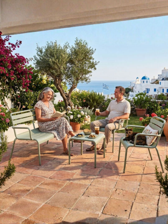 Cool Outdoor Living Room Set 4 Pieces Green