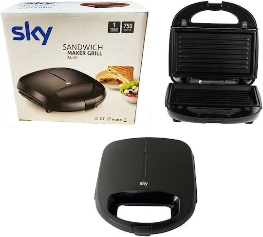 Sky AL-01 Τοστιέρα για 2 Τοστ 750W Μαύρη