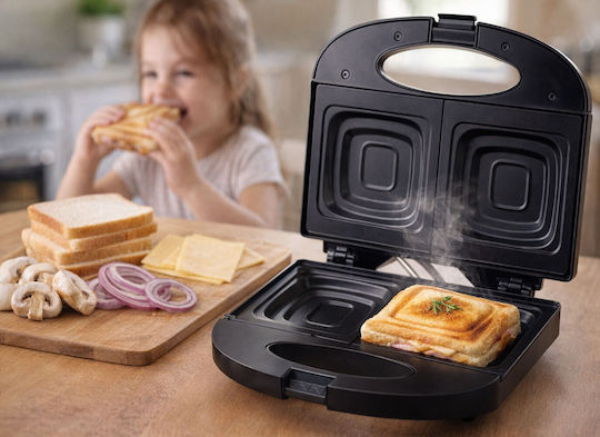 Esperanza Pizzaiola Sandwich Maker for 2 Sandwiches 700W Black