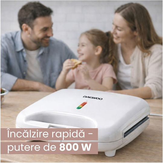 Daewoo Сандвич мейкър за 2 тоста 800W бял