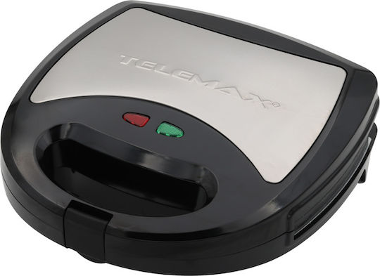 Telemax KJ-302 Sandwich Maker with Removable Plates for for 2 Sandwiches Sandwiches 750W Inox
