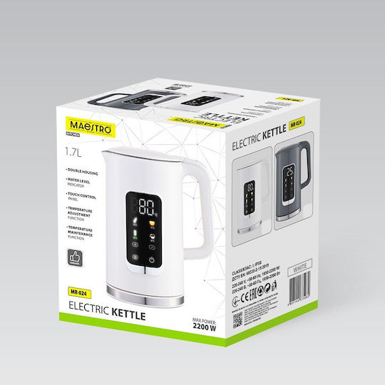 Maestro Βραστήρας 1.7lt 2200W Γκρι