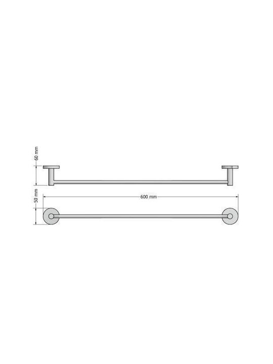 Sanco Twist Ράγα Μπάνιου Μονή Επιτοίχια με Βίδες ​60x5cm Ασημί
