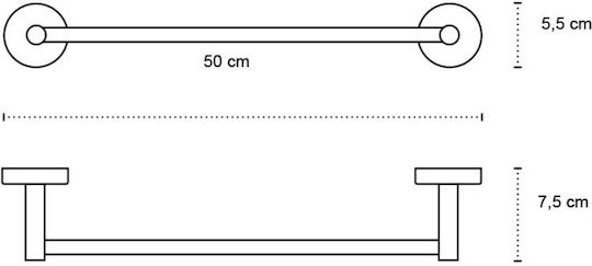 Kapitan Ράγα Μπάνιου Μονή Επιτοίχια με Βίδες 50x50cm Inox Γκρι Kapitan Ράγα Μπάνιου Μονή Επιτοίχια με Βίδες 50x50cm Inox Γκρι