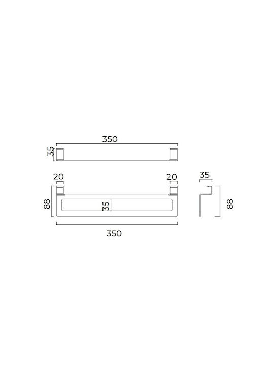 Imex Επιτοίχια με Βίδες ​35x8.8cm Χρυσή