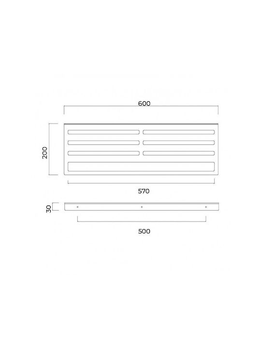 Imex Badezimmerhaken Doppel Wandhalterung mit Schrauben 60x20cm Silber