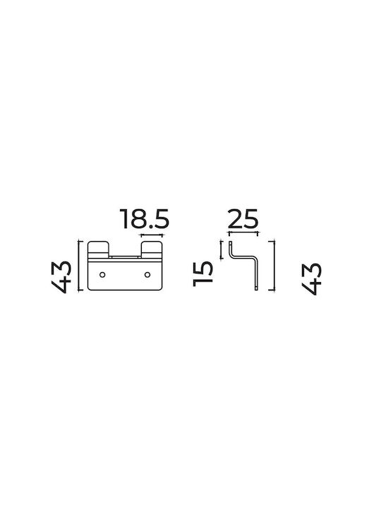 Imex Άγκιστρο Μπάνιου Διπλό με Βίδες ​6.6x4.3cm Ροζ