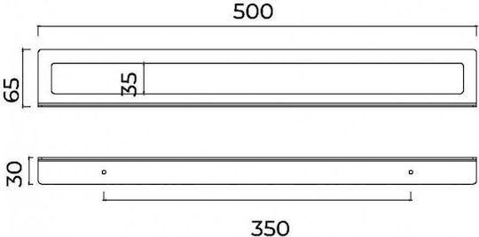 Imex Single Wall-Mounted Bathroom Rail with Screws 50x6.5cm Gold