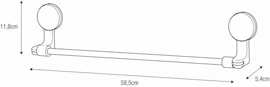 Κρεμάστρα Ανοξείδωτο Ατσάλι Abs 2 Βεντούζες 58.5x5.4x11.8cm White Inox Mrshome Df-0083000