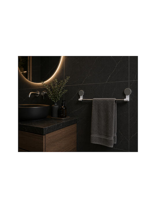 Bathroom Hanger Stainless Steel ABS 2 Suction Cups 58.5x5.4x11.8cm White Inox Mrshome Df-0083000