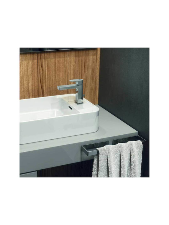 Ideal Standard Cubo Single Wall-Mounted Bathroom Rail Inox Silver
