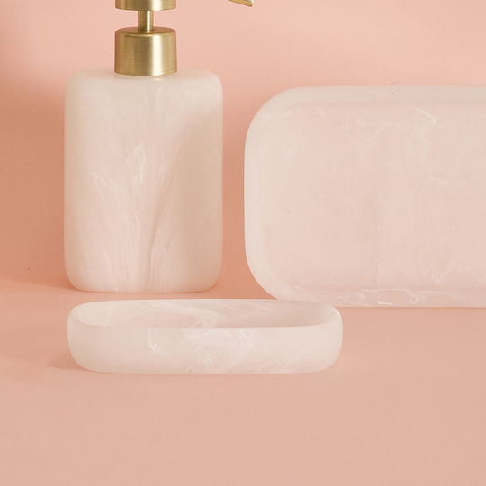 Atmosphera Marble Soap Dish Made of Ecru Resin