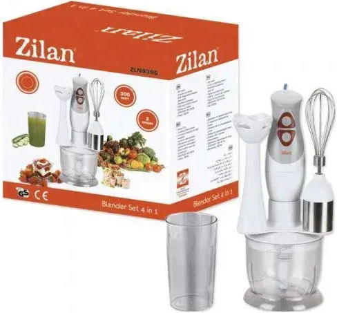 Zilan Ръчен Блендер с Аноскидостна Пръчка 300W Бял