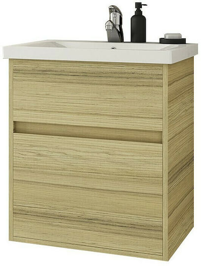 Drop Instinct 55 Waschtisch ohne Waschbecken Mattlack L52xB43.5xH60cm Natural Oak