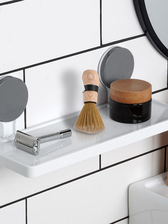 MRShome Wall Mounted Bathroom Shelf Plastic 32x11.5x11.7cm White