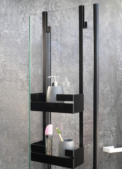 Deante An der Wand montiert Badezimmerregal Glas 10x25x76cm Schwarz
