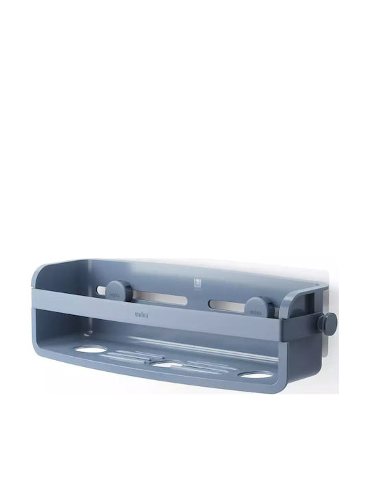 Umbra Επιτοίχια Ραφιέρα Μπάνιου Πλαστική 9x33x8.6cm Μπλε