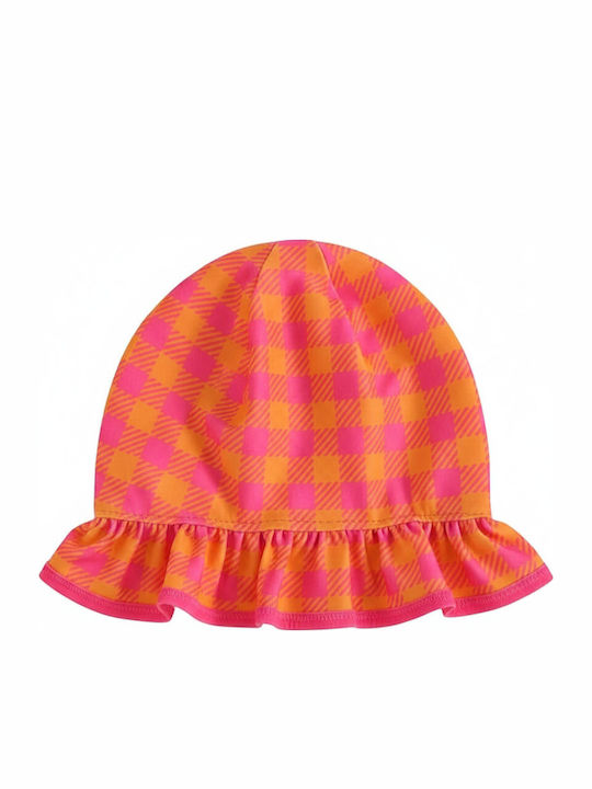 Queen Mother Kinder Badebekleidung Einteilig mit Schirm Rosa-Orange Kariert Queen Mother Kinder Badebekleidung Einteilig mit Schirm Rosa-Orange Kariert