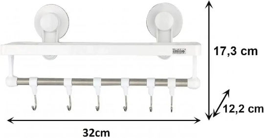 Bathlux 30136 Wall Mounted Bathroom Shelf Plastic 32x11.7x13.9cm White