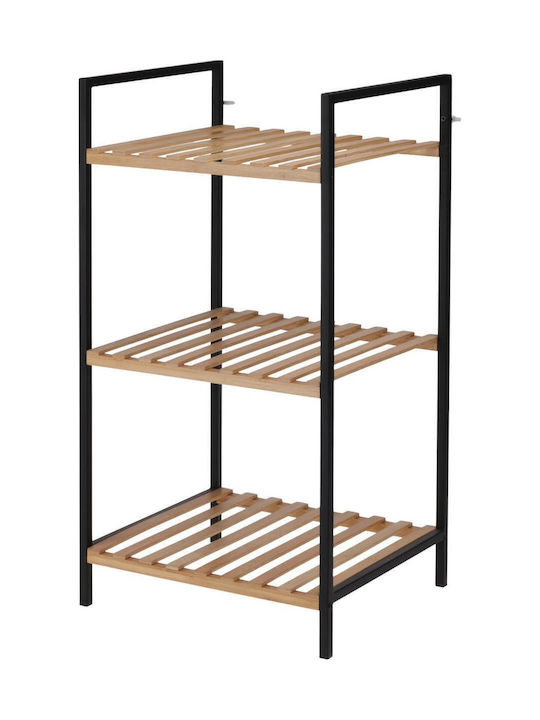 ArteLibre Floor Bathroom Shelf Bamboo with 3 Shelves 38x32.5x70cm Brown