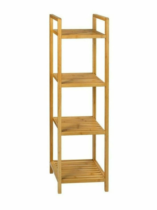Andrea House Επιδαπέδια Ραφιέρα Μπάνιου Bamboo με 4 Ράφια 30.5x30.5x104cm