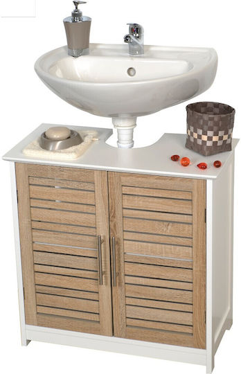 MRShome Rafturi de baie Raft Baie Lemn 60x30x70cm Albă MRShome Rafturi de baie Raft Baie Lemn 60x30x70cm Albă