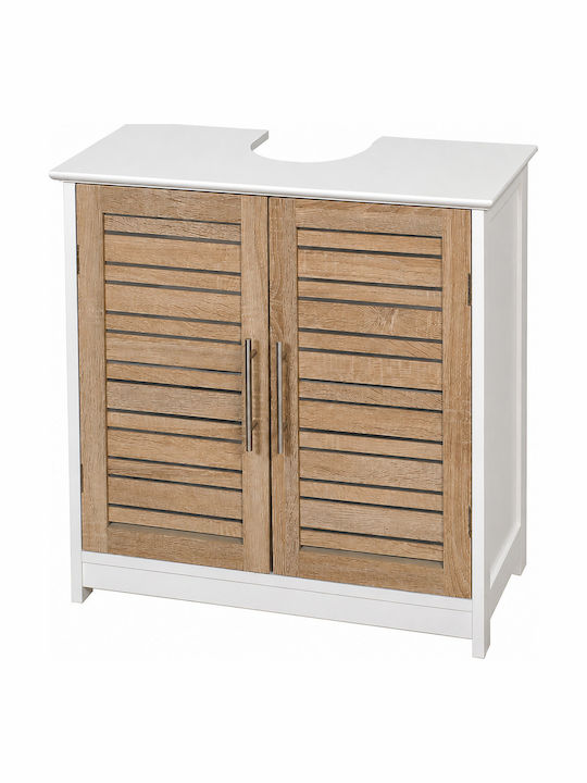 MRShome Επιδαπέδια Ραφιέρα Μπάνιου Ξύλινη 60x30x70cm Λευκή