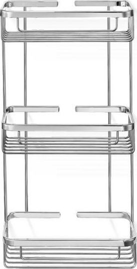 Sanco A3-005 00005-A03 Montat pe perete Raft Baie Inox cu 3 Rafturi 26.5x12.5x51cm Argintie