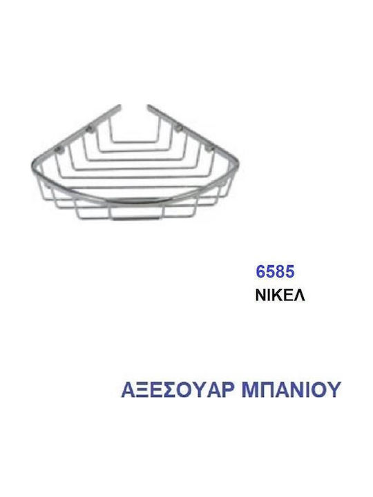 Import Hellas Ъглова Стенна Рафиера За Баня Метална 21x21.5x7.5cm Сребриста