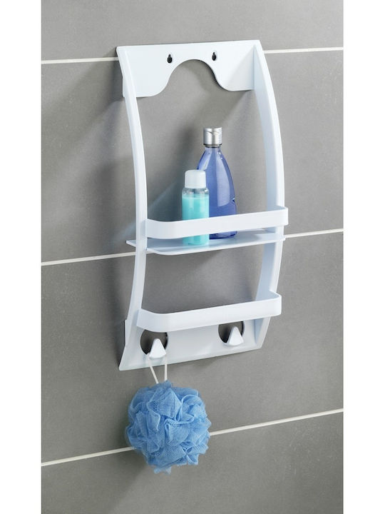 Wenko Universal Стенен Рафт за баня Пластмасен с 2 рафта 26x11.5x54.5см Бяла