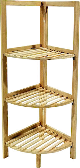 ArteLibre Corner Wall Mounted Bathroom Shelf Wooden with 3 Shelves and Suction Cups 26x20x34cm Blue ArteLibre Corner Wall Mounted Bathroom Shelf Wooden with 3 Shelves and Suction Cups 26x20x34cm Blue