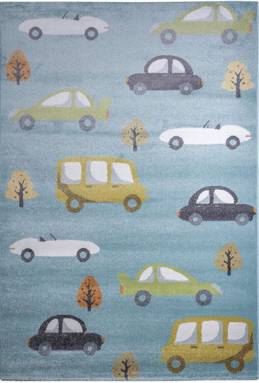 Klonaras Junior Παιδικό Χαλί Cars Μπλε 133x190cm