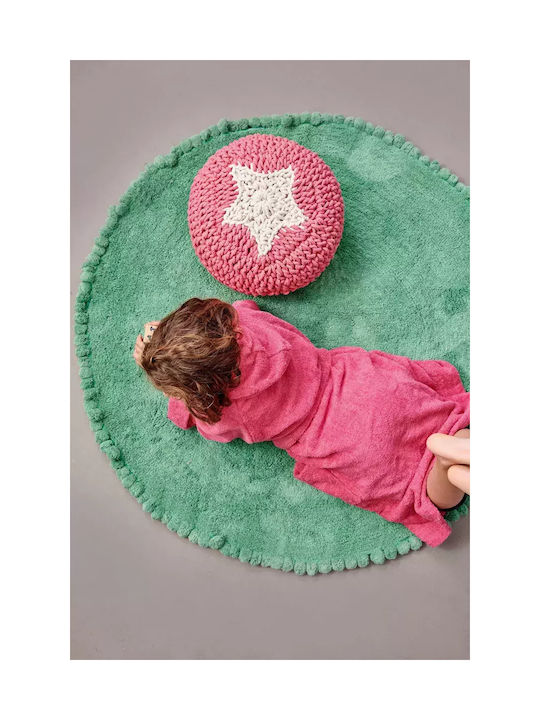 Palamaiki Sugar Kids Rug Cotton Mint Round with Diameter 120cm