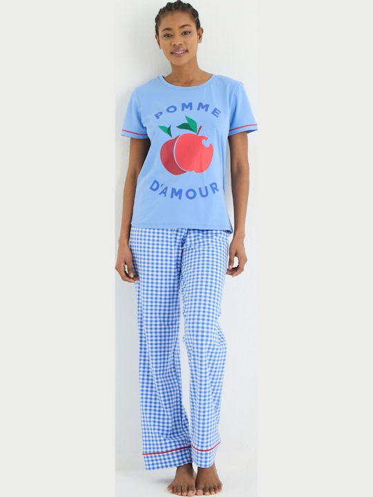 Set De Pijamale Dama De Vară Albastru