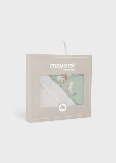 Mayoral Hooded Baby Bath Towel Green