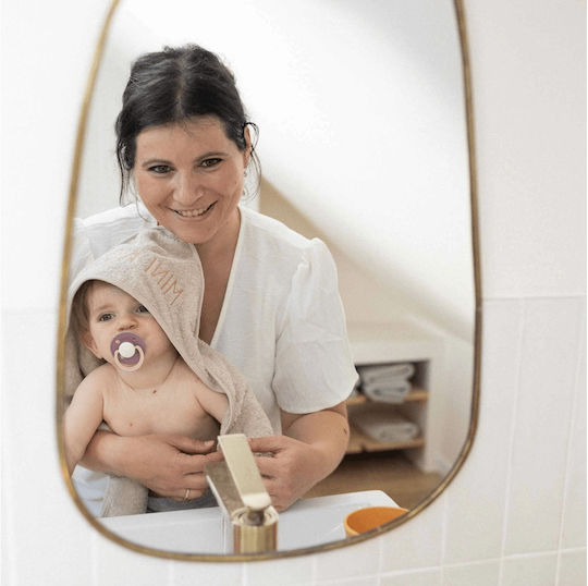Trois Kilos Sept Baby Hooded Towel Beige 70x70cm