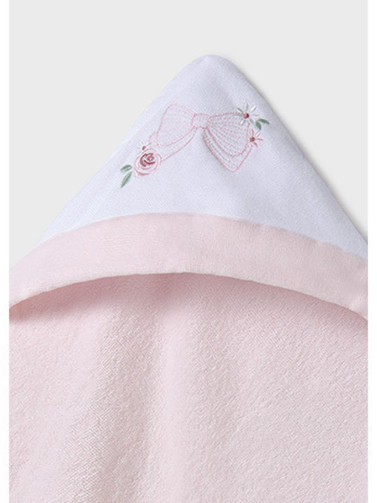 Mayoral Baby Bath Towel-Bathrobe Hooded Pink 85x85cm