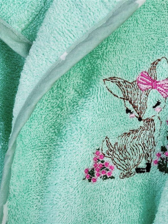 Dimcol Baby Bathrobe Hooded Deer Mint
