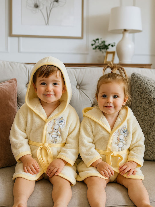Babydom Baby Hooded Towel Bunny Yellow