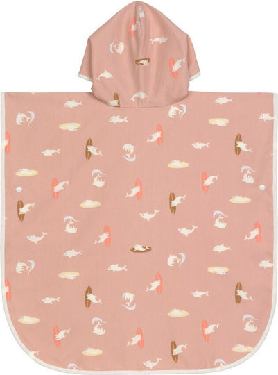 Laessig Детско Пончо-Худи Dolphin Peach 60x60см