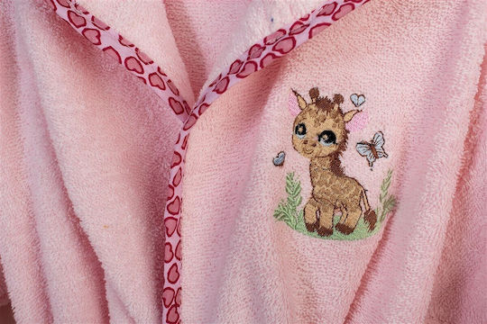 Dimcol Детски Халат Giraffe Розов с Качулка