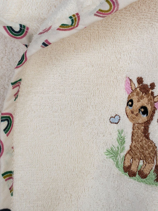 Dimcol Βρεφικό Μπουρνούζι με Κουκούλα Giraffe Ecru-multi