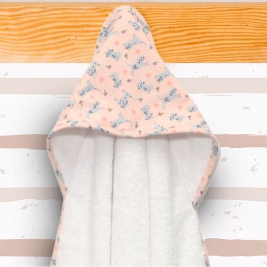 Baby Oliver Baby Hooded Bath Towel Pink 75x75cm